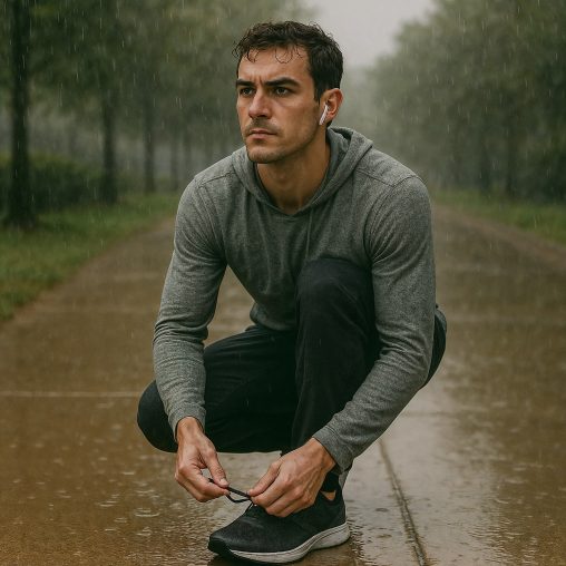 Cover image of the German A1 level HelloGerman Music song "Obwohl es regnet"